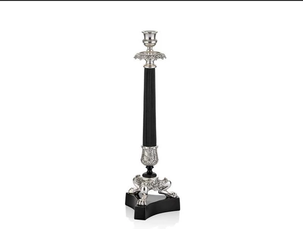 Lamedore Glint Serisi Gümüş Renk Büyük Boy Mumluk13.5x13.5x40.5 cm (8)