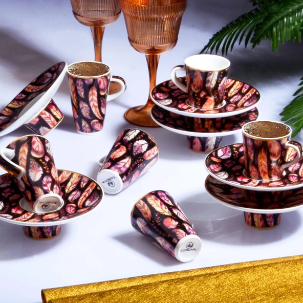 Kosova Porselen 6'lı Fincan Takımı İçe Geçmeli - Resim 3