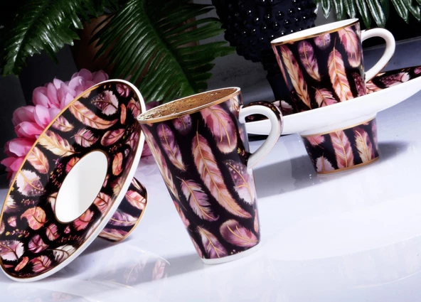 Kosova Porselen 6'lı Fincan Takımı İçe Geçmeli - Resim 2