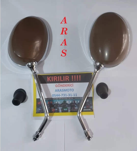 ARARO CAPPUCİNO 125 CC - 50 CC AYNA TAKIMI KAHVE RENK (KOYU KAHVE )- ARASMOTO