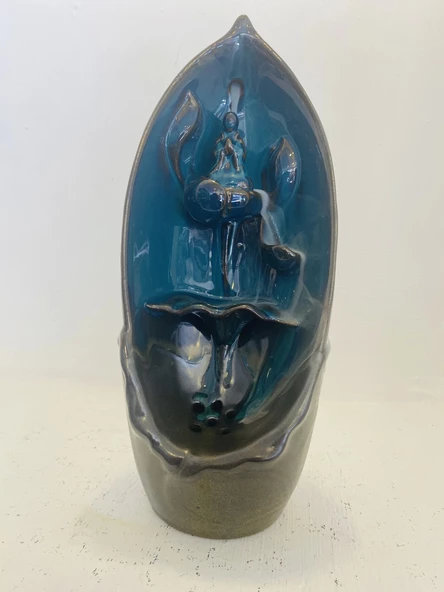 budha geri akış tütsülük buda ters akış tütsü seramik feng sui - Resim 7