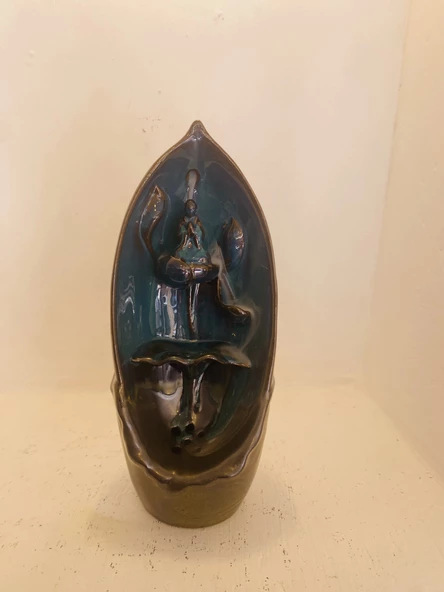 budha geri akış tütsülük buda ters akış tütsü seramik feng sui - Resim 6