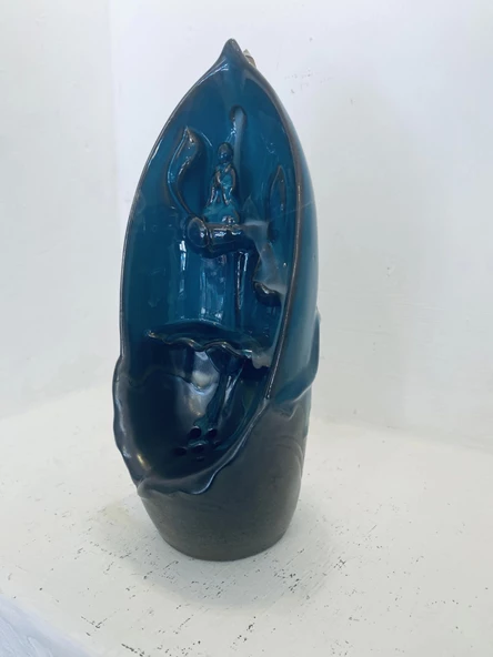 budha geri akış tütsülük buda ters akış tütsü seramik feng sui - Resim 3