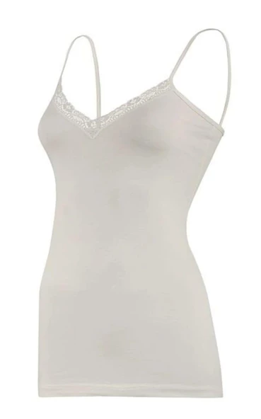 YILDIZ 2227 BAYAN İP ASKILI MODAL V YAKA DANTELLİ ATLET TEKLİ ürün görseli