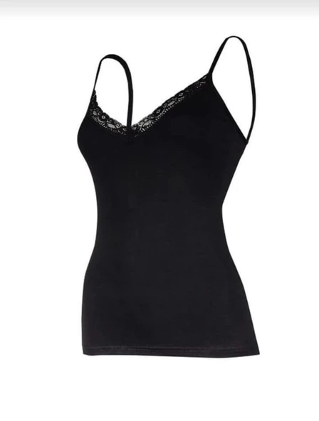 YILDIZ 2226 BAYAN İP ASKILI MODAL V YAKA DANTELLİ ATLET 12 ADET ürün görseli