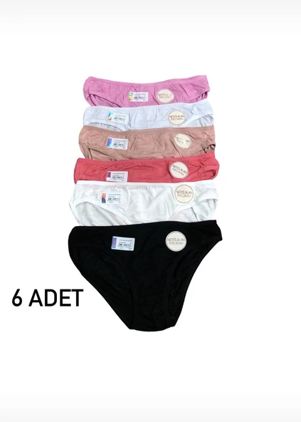 6 Lı Berrak Kadın Elastan Külot Elastan Nefes Alan Özel Doku 11630 - 3
