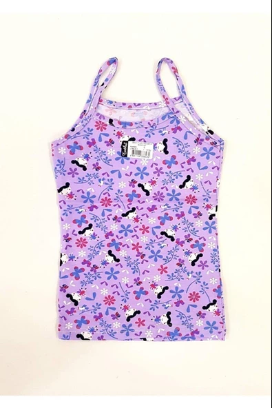 Tutku 6 Lı Kız Çocuk Renkli İp Askılı Atlet Pamuklu Askılı Empirme - 5