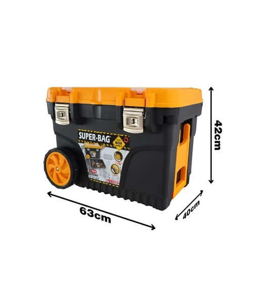 Süper Bag Tekerlekli Takım Çantası Alet Edevat Çantası Metal Kilitli Mobil Takım Çantası Mobil Çanta ASR-2011