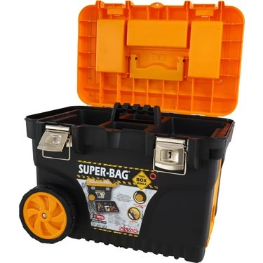 Süper Bag Tekerlekli Takım Çantası Alet Edevat Çantası Metal Kilitli Mobil Takım Çantası Mobil Çanta ASR-2011 - 2