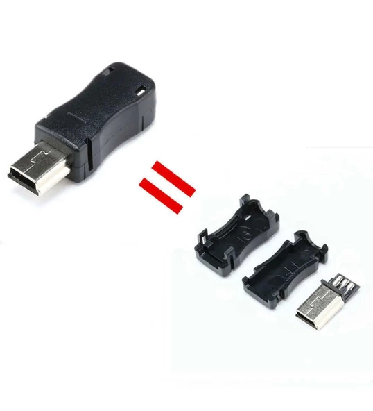 5 Pin Mini Usb Plastik Kapaklı Konnektör ürün görseli