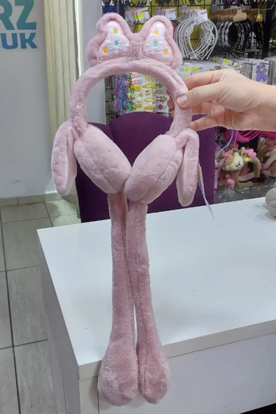 Fiyonklu Oynar Tavşan Kulaklı Çocuk Kulak Isıtıcı Koruyucu Kulaklık - 7