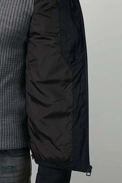 Lumberjack Erkek Kapüşonlu Arma Detaylı Şişme Mont NOLAN COAT Siyah 2SN22 - 4