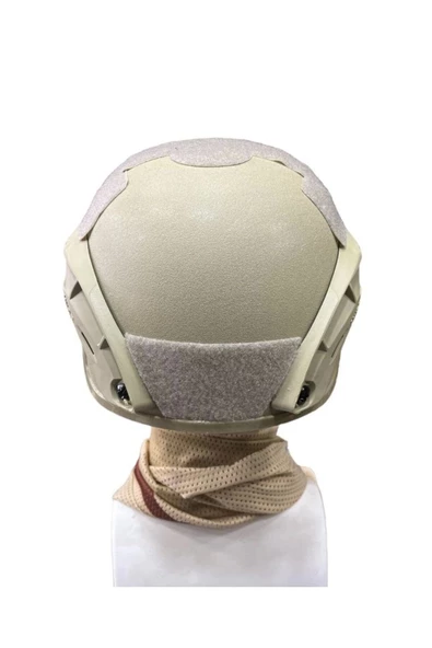 AirSoft Kompozit Raylı Kulaksız Koruyucu Kask Miğfer Bej - 4