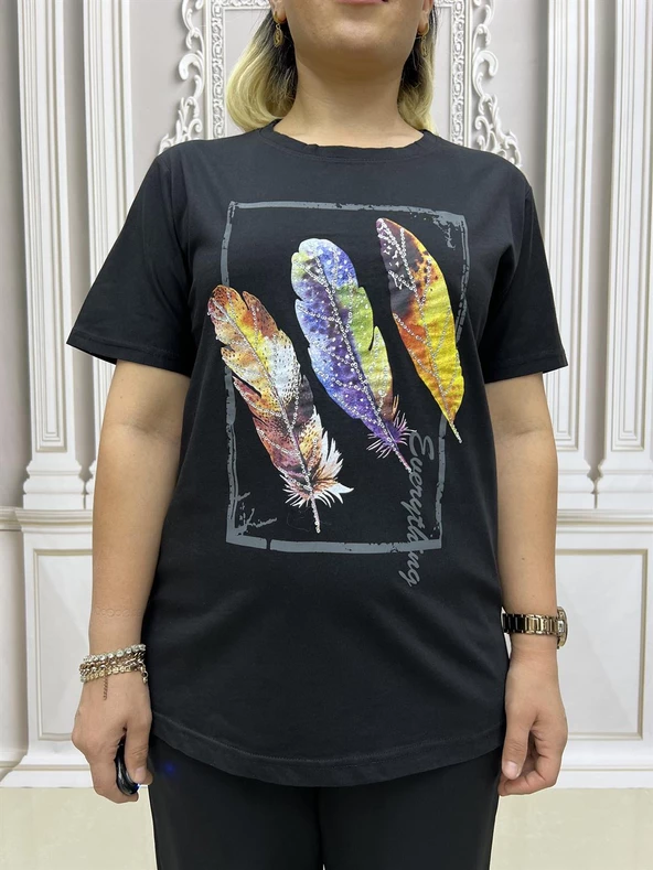 Turuncu 3 Yaprak Tshirt - SİYAH - 2