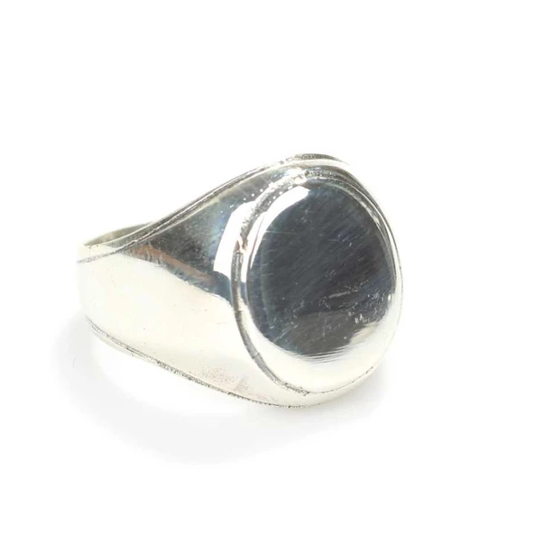 925 Ayar Gümüş Oval Kaşlı Erkek Yüzük ürün görseli 1