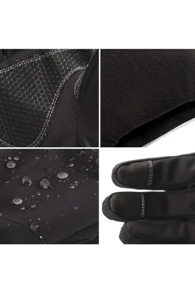 Single Sword Softshell Soğuk, Rüzgar ve Su Geçirmez Dokunmatik Eldiven, Motosiklet ve Taktik Eldiven - 12
