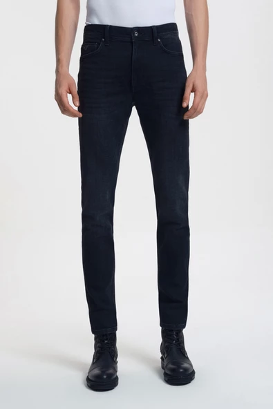 Loft 2034691 Siyah Erkek Ricardo Slim Fit Normal Bel Kot Pantolon