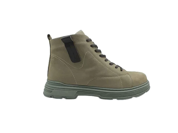 Bağcıklı Erkek Kısa Bot Bej-Nubuk 1173 - 2