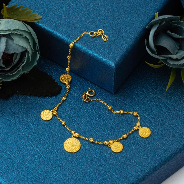 Dorika Tuğralı 14 Ayar Altın Zincir Set - Resim 4