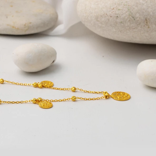 Dorika Tuğralı 14 Ayar Altın Zincir Set - Resim 7