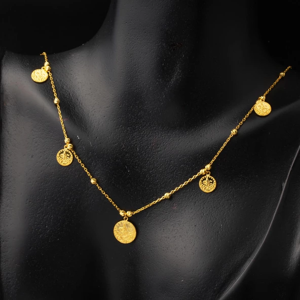 Dorika Tuğralı 14 Ayar Altın Zincir Set - Resim 5