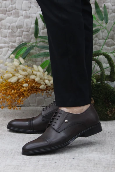 Mehmet Mete 420201 Kahve İç Ve Dış Hakiki Deri Kauçuk Taban Erkek Ayakkabı - Resim 3