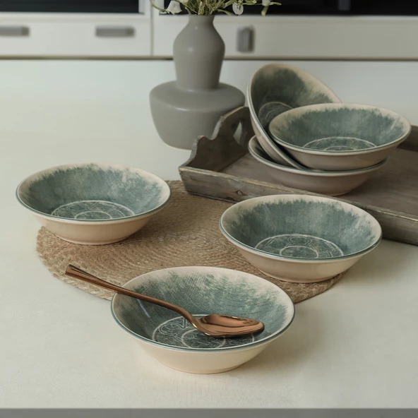 Keramika Keraart Maya Hitit Yemek Tabağı 18 Cm 6 Adet - 20790 - 2