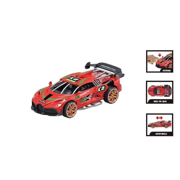 MG-D500-04-06  Sesli ve Işıklı Sürtmeli Spor Araba