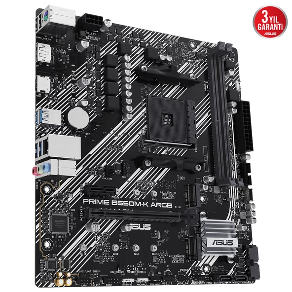 ASUS PRIME B550M-K ARGB DDR4 5100MHz mATX M.2 AMD HDMI DP AM4 - 8