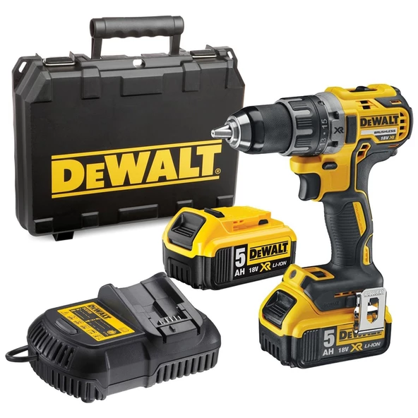 Dewalt Çift Akülü Kömürsüz Darbesiz Matkap/Vidalama 18V,5.0Ah-DCD791P2-QW