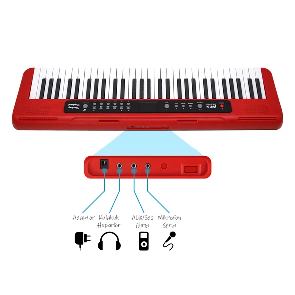 Jwin CMK-6148RD 61 Tuşlu Elektronik Org (Etiket. Mikrofon ve Adaptör Hediye) - 5