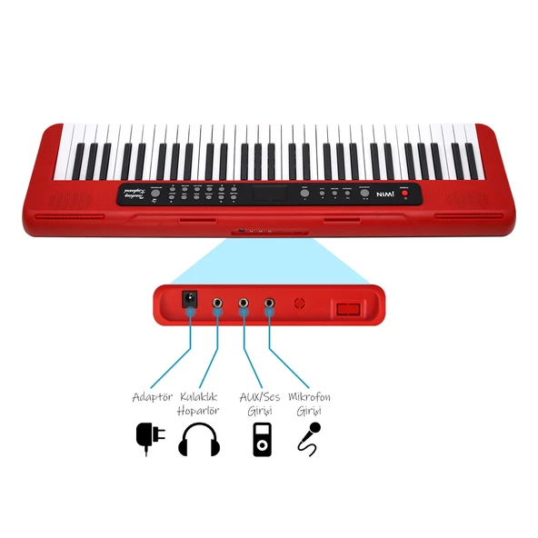 Jwin CTK-3000 61 Tuş Hassasiyetli Org (5 Oktav) - Kırmızı - 5