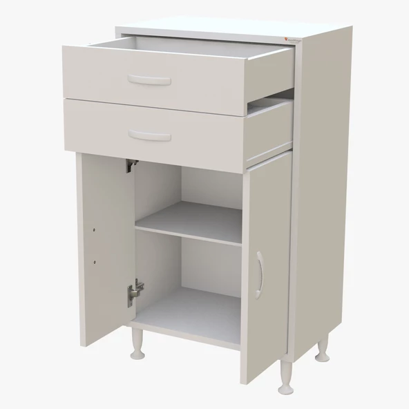 Modilayn SOFT 55 x 99,5 x 32,5 cm Çift Çekmeceli Çok Amaçlı Banyo & Mutfak Dolabı - 4