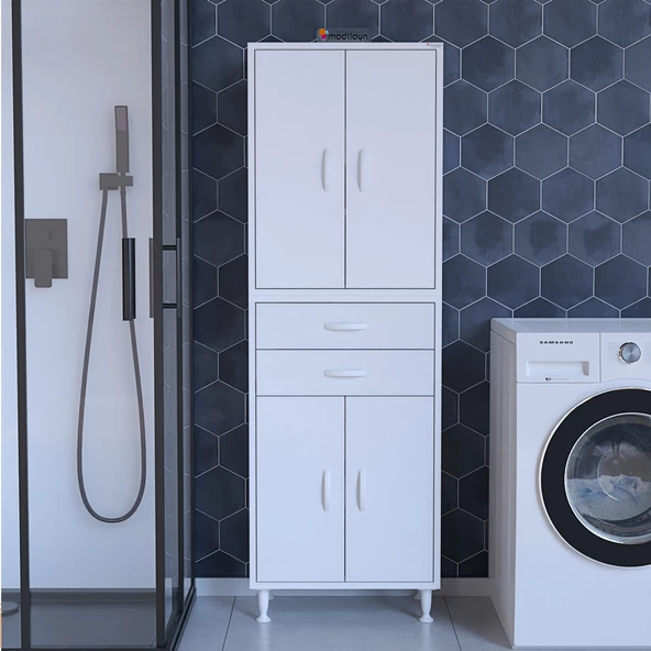Modilayn SOFT ERA 55 x 187,9 x 32,5 cm Kapaklı Ve Çekmeceli Çok Amaçlı Banyo & Mutfak Dolabı - 2