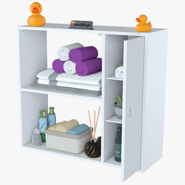 Modilayn URLA 90 x 85,5 x 32,5 cm Makine Üstü Çok Amaçlı Asma Mutfak & Banyo Dolabı - 5