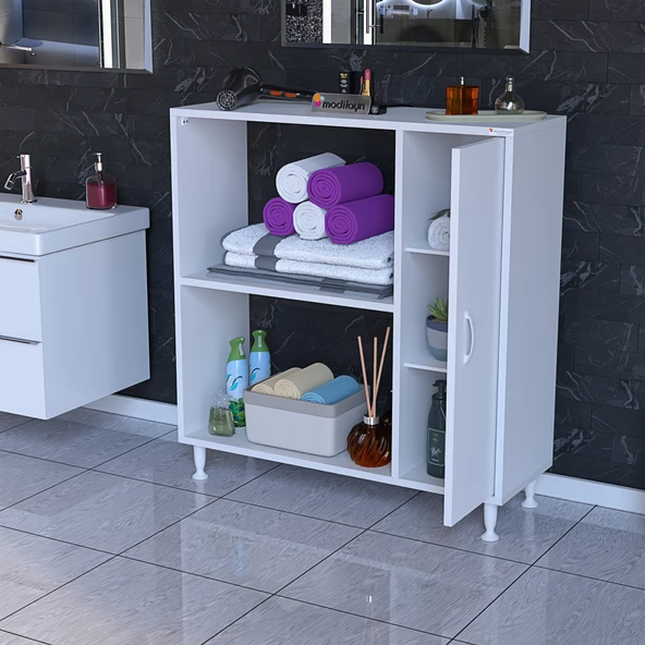 Modilayn URLA 90 x 95,5 x 32,5 cm Kapaklı Çok Amaçlı Banyo & Mutfak Dolabı - 3