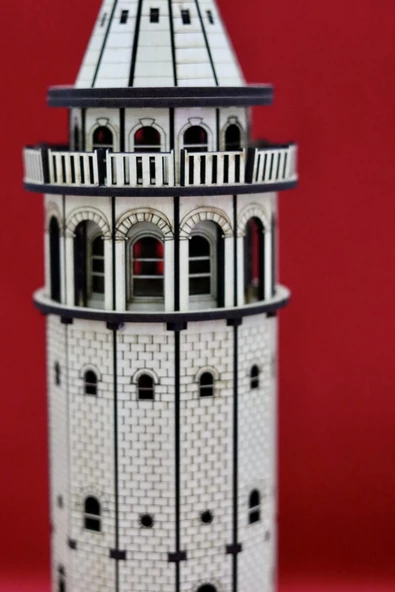 Galata Kulesi Ahşap Işıklı Hediyelik Masaüstü Dekor Sm-11 - 2