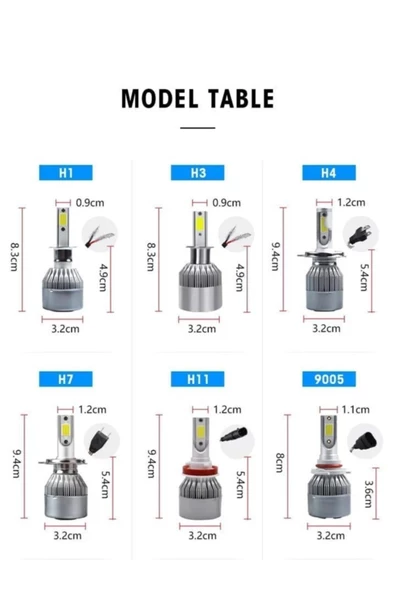 Zenon H7 Led Xenon 55 Watt 11000lm 6500k Far Ampülü Led Işık Beyaz Renk Işık C-6 - 4