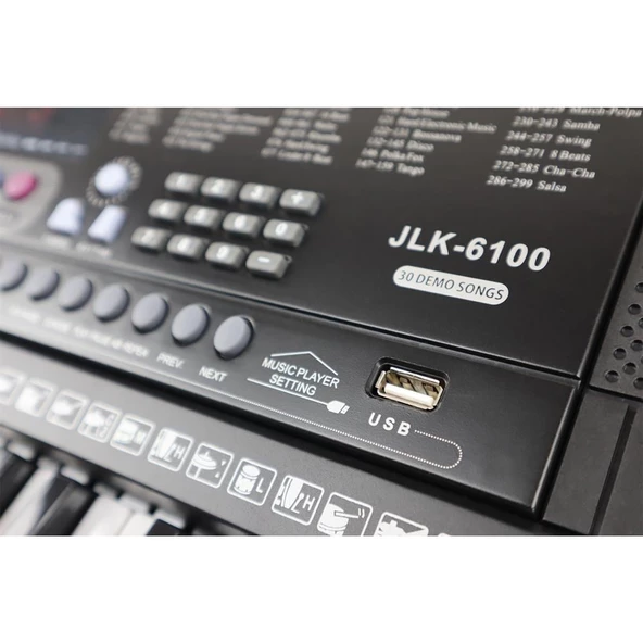 Jwin JLK-6100 Işıklı 61 Tuşlu Elektronik Org (Mikrofon ve Adaptör Hediye) - 4