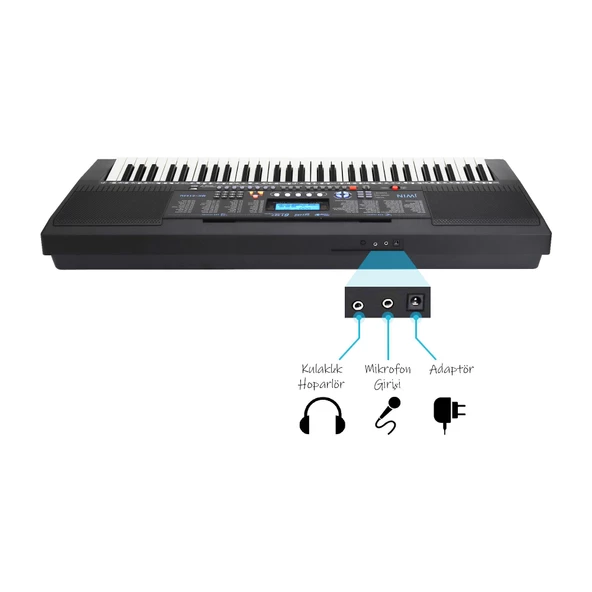 Jwin MK-6145U 61 Tuşlu Elektronik Org (Mikrofon ve Adaptör Hediye) - 5