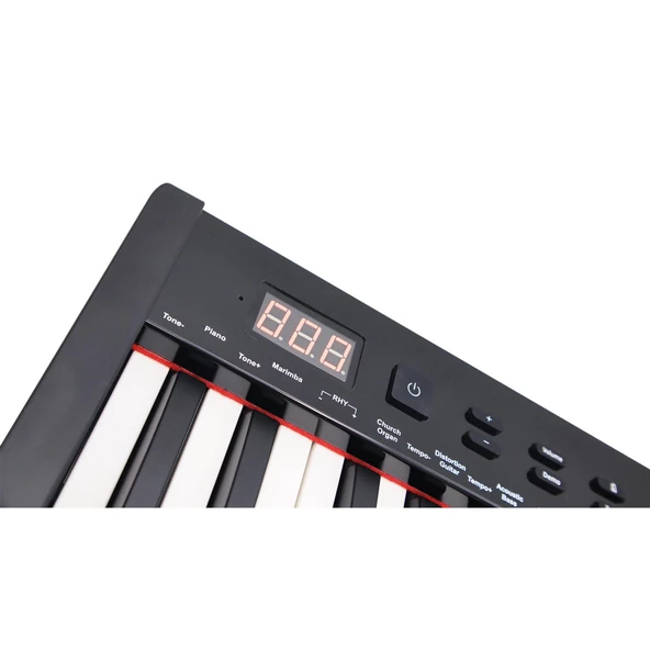 Jwin JTK-6103B Şarjlı Tuş Hassasiyetli 61 Tuşlu Bluetooth MIDI Klavye / Org (Çanta+Pedal+Adaptör) - 4