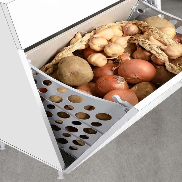 MODİLAYN Forbest İnci 95 x 165 cm Çamaşır Hazneli Çok Amaçlı Banyo & Mutfak Dolabı - 5