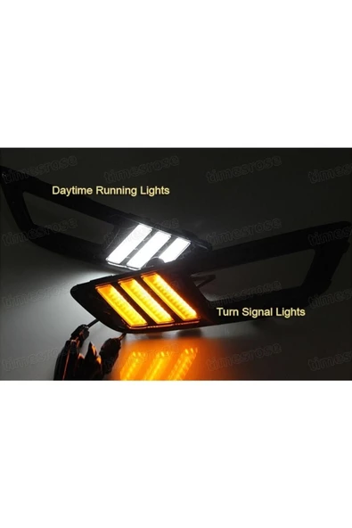 Ford Focus 3 Uyumlu Sis Farı Çerçevesi Gündüz Ledli Sinyalli (model 1) - 4