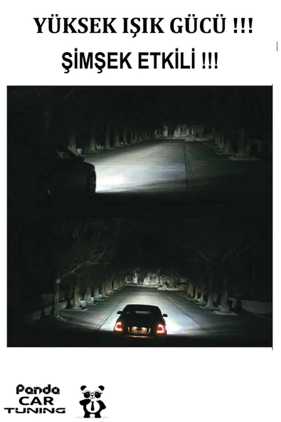 H7 Led Xenon Far Sis Ampulu C6 Slim Led Şimşek Etkili Pandacartuning - 4