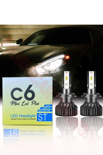 H7 Led Xenon Far Sis Ampulu C6 Slim Led Şimşek Etkili Pandacartuning