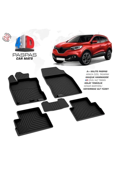 Kadjar 4d Havuzlu Paspas Omsa 2015 2016 2017 2018 2019 2020 - 3