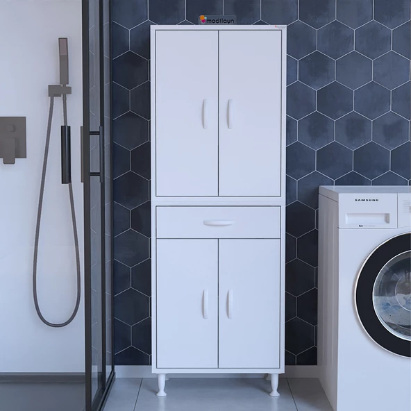 Modilayn EMİR ERA 55 x 173 x 32,5 cm Kapaklı Ve Çekmeceli Çok Amaçlı Banyo & Mutfak Dolabı - 2