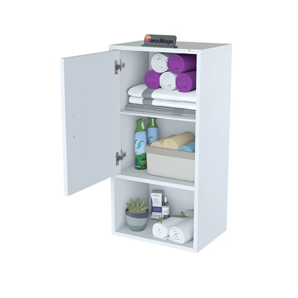Modilayn ŞİLE 50 x 85 x 32,5 cm Makine Üstü Asma ve Çok Amaçlı Banyo Dolabı - Resim 4