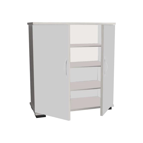 Modilayn BULUT 70 x 76 cm 4 Raflı Beyaz Ayakkabılık - 7