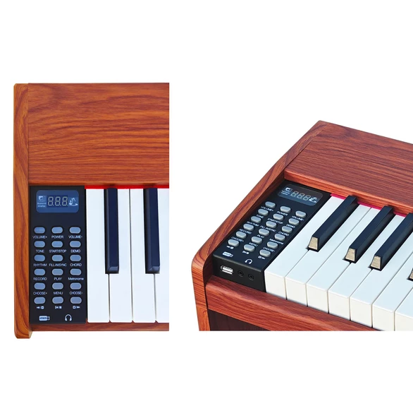 Jwin SDP-88 Tuş Hassasiyetli 88 Tuşlu Dijital Piyano - Kahverengi - 5